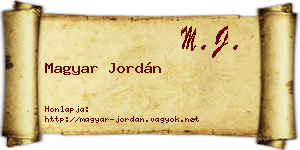 Magyar Jordán névjegykártya